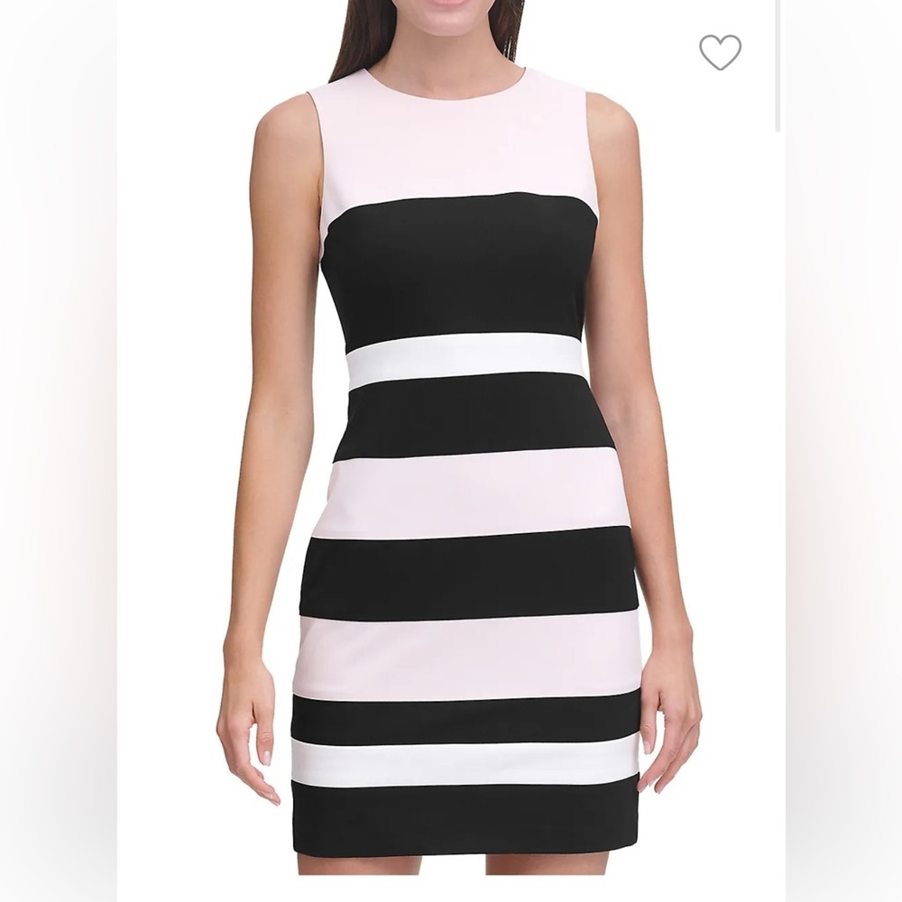 Tommy hillfiger striped mini dress - black white pink